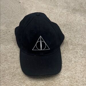 Harry Potter Black Baseball Cap with Silver Embroidered Symbol